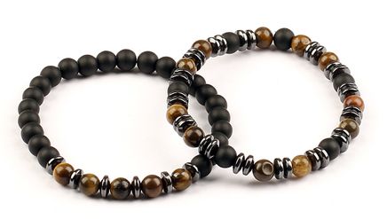 Kaplan Gözü Oniks Doğal Taş Bileklikler (2'li) (ÇSK-60)