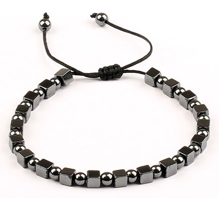 Ufak Küp Hematit Doğal Taş Bileklik (UKH-10)