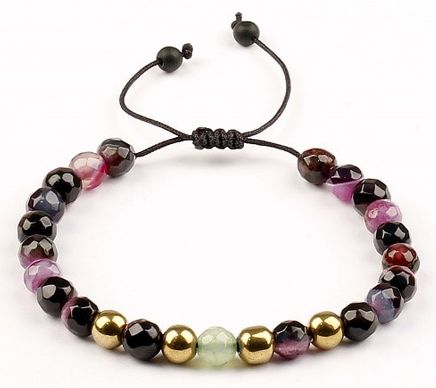 Mor Akik Doğal Taş Bileklik (MGH-51)