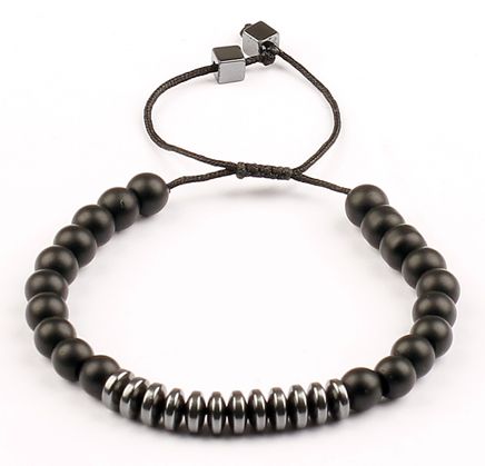 Siyah Mat Oniks Doğal Taş Bileklik (SOS-36)