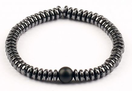 Silindir Hematit Doğal Taş Bileklik (SHS-23)