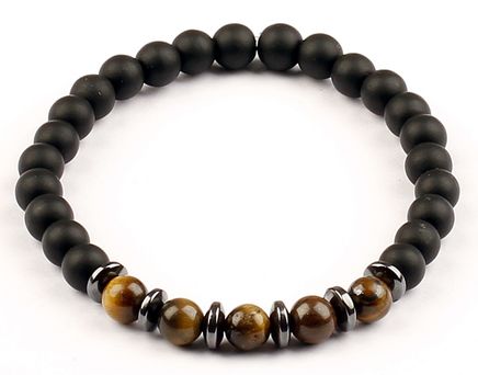 Siyah Mat Oniks Doğal Taş Bileklik (SKS-15)