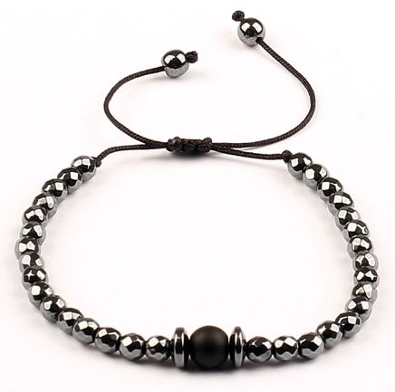 Fasetli Hematit Doğal Taş Bileklik (FHS-30)