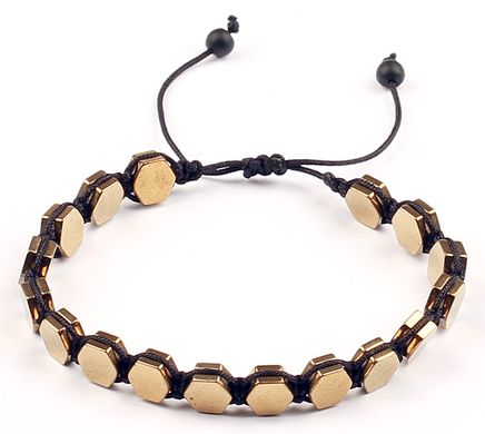 Kanallı Gold Hematit Doğal Taş Bileklik (KGH-12)