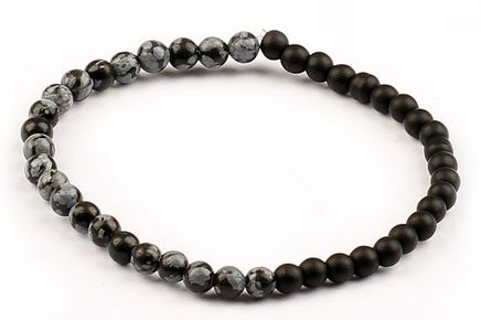 Oniks Obsidyen Doğal Taş Bileklik (SO-43)