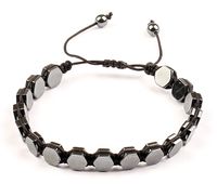 Kanallı Hematit Doğal Taş Bileklik (KH-14)