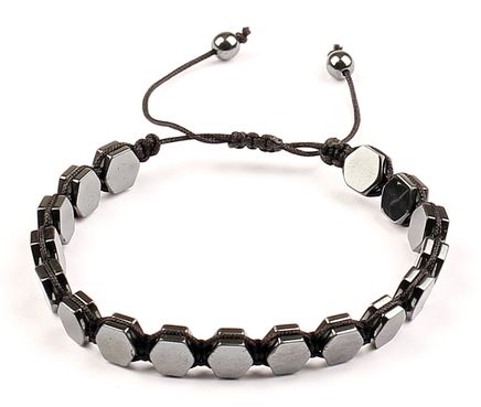 Kanallı Hematit Doğal Taş Bileklik (KH-14)
