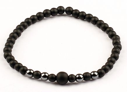 Siyah Mat Oniks Doğal Taş Bileklik (SOH-37)