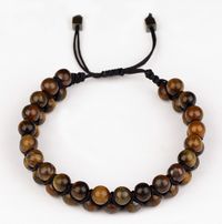 Çift Örgülü Kaplangözü Doğal Taş Bileklik (ÇÖK-69)