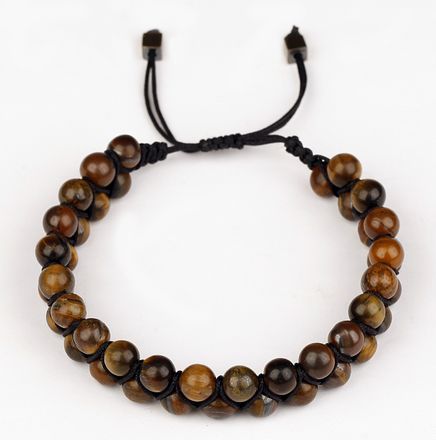 Çift Örgülü Kaplangözü Doğal Taş Bileklik (ÇÖK-69)