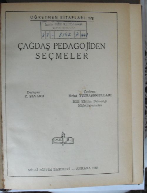 Çağdaş Pedagojiden Seçmeler Kod: 11-C-28