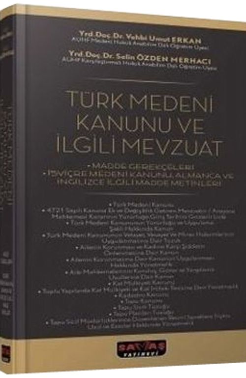 Türk Medeni Kanunu ve İlgili Mevzuat (Ciltli)