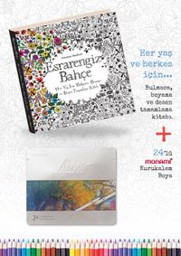 Esrarengiz Bahçe + 24 Renk Monami Boya Kalemi