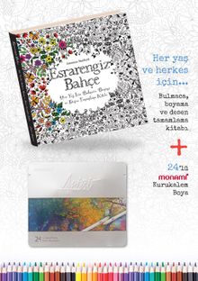 Esrarengiz Bahçe + 24 Renk Monami Boya Kalemi