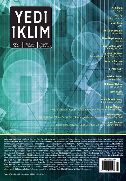 7edi İklim Sayı:305 Ağustos 2015 Kültür Sanat Medeniyet Edebiyat Dergisi