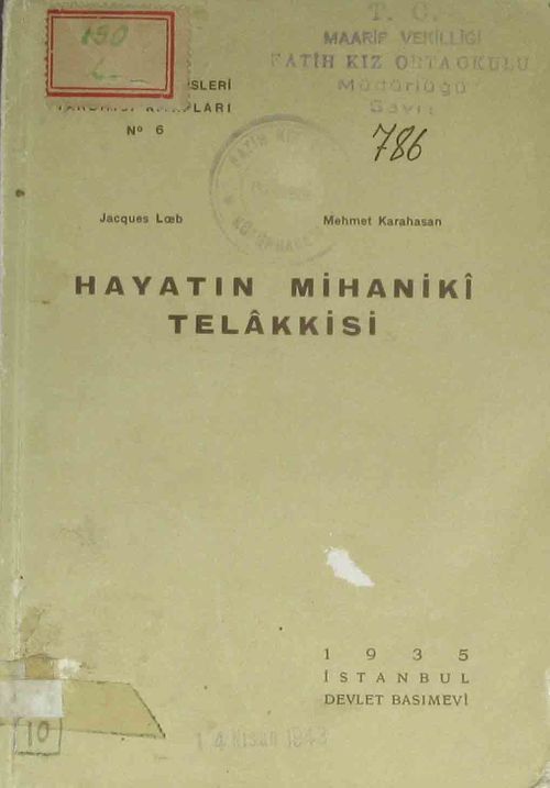 Hayatın Mihaniki Telakkisi (1-C-31)