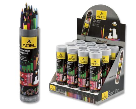 Adel Blackline Metal Tüp Boya Kalemi 24 Renk Tam Boy(2013)