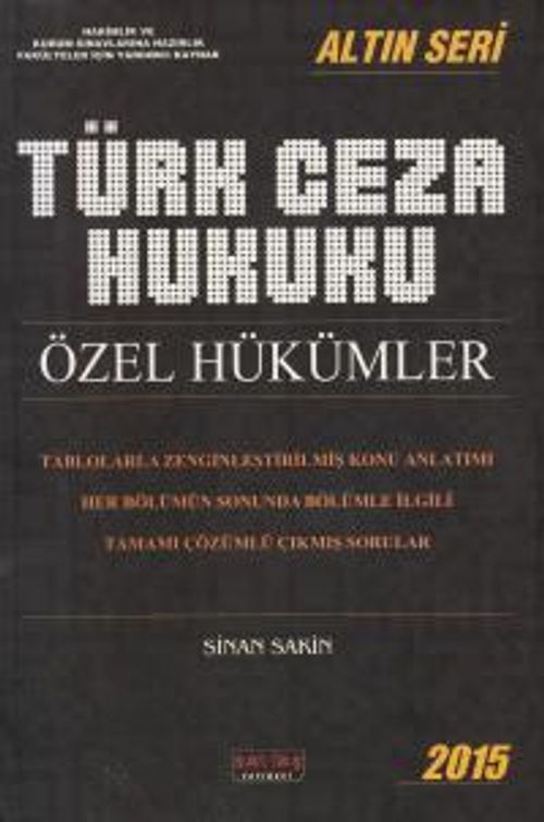 Türk Ceza Hukuku Özel Hükümler / Altın Seri