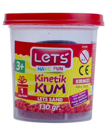 Lets Kinetik Kum 130 gr. Kırmızı Plastik Kutu(3335)