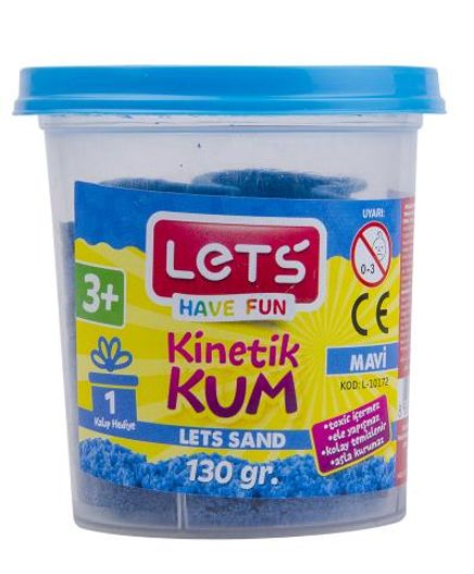 Lets Kinetik Kum 130 gr. Mavi Plastik Kutu(3304)