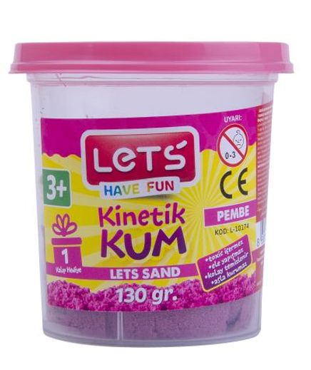 Lets Kinetik Kum 130 gr. Pembe Plastik Kutu(3328)