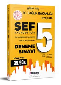 2020 GYS Sağlık Bakanlığı ŞEF Konu ve Mevzuat Özetli 5 Deneme Sınavı 