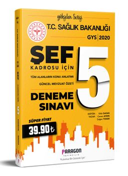2020 GYS Sağlık Bakanlığı ŞEF Konu ve Mevzuat Özetli 5 Deneme Sınavı 