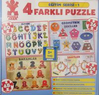 4 Farklı Puzzle / Eğitim Serisi 1 (5+Yaş)