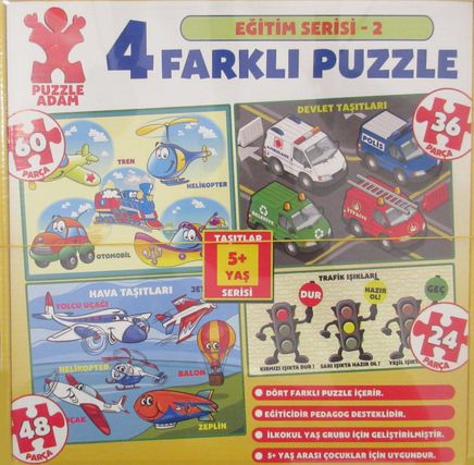4 Farklı Puzzle / Eğitim Serisi 2 (5+Yaş)