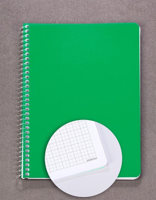 Bookinzi Okul Defteri - 80gr. 70 yaprak  A5 Spiralli Mavi Kareli Defter	