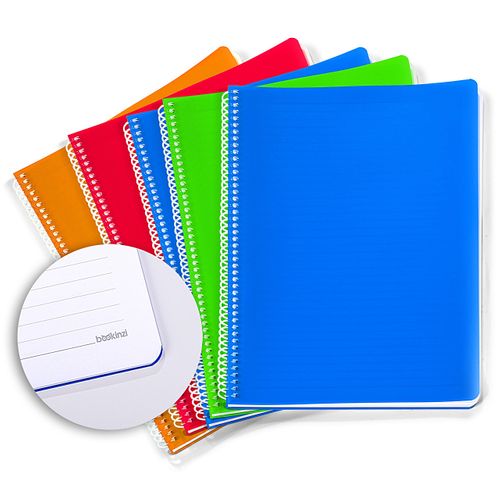 Bookinzi Okul Defteri - 80gr. 70 yaprak  A4 Spiralli Gri Çizgili Defter (5'li Set)
