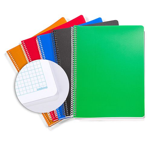 Bookinzi Okul Defteri - 80gr. 70 yaprak  A4 Spiralli Mavi Kareli Defter (5'li Set)