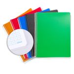 Bookinzi Okul Defteri - 70 gr. 120 yaprak  A4 Spiralli Mavi Kareli Defter 5'li Set