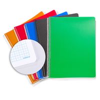 Bookinzi Okul Defteri - 70 gr. 120 yaprak  A4 Spiralli Mavi Kareli Defter 5'li Set