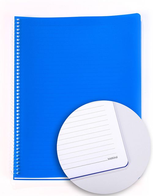 Bookinzi Okul Defteri - 70gr. 120 yaprak A4 Spiralli Gri Cizgili Defter