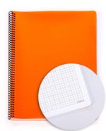 Bookinzi Okul Defteri - 70gr. 120 yaprak  A4 Spiralli Gri Kareli Defter