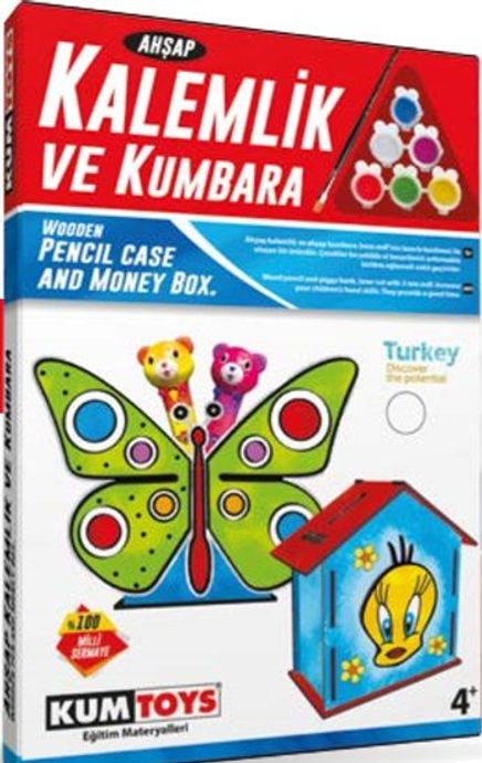 Kumtoys Ahşap Kalemlik Ve Kumbara Set(5304)