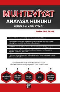 Muhteviyat Anayasa Hukuku Konu Anlatım Kitabı