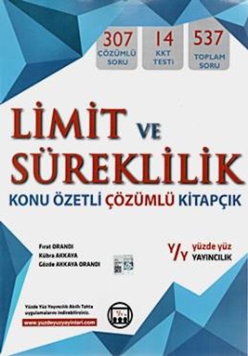 Limit ve Süreklilik Konu Özetli Çözümlü Kitapçılık