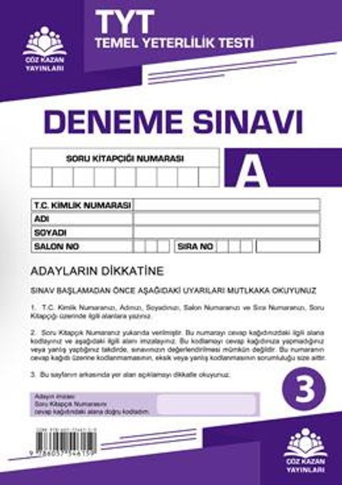 TYT Kurumsal Deneme Sınavı 3