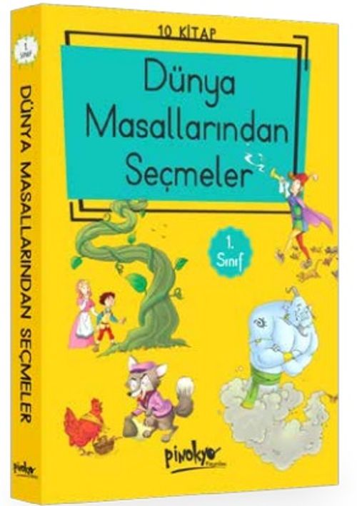 1. Sınıf Dünya Masallarından Seçmeler (10 Kitaplık Set - Düz Yazılı)