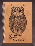 Bookinzi Okul Defteri (Taslamalı) 80gr. 70 yaprak Çizgili - Korsan Serisi - Baykuş