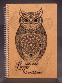 Bookinzi Okul Defteri (Taslamalı) 80gr. 70 yaprak Çizgili - Korsan Serisi - Baykuş