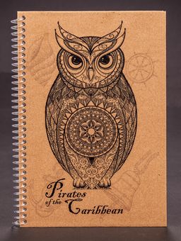 Bookinzi Okul Defteri (Taslamalı) 80gr. 70 yaprak Çizgili - Korsan Serisi - Baykuş