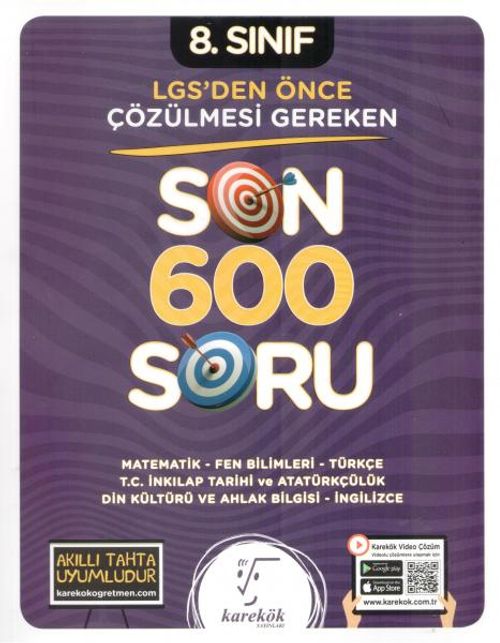 8. Sınıf Lgs'den Önce Çözülmesi Gereken Son 600 Soru