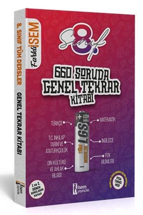 2020 Farklı İsem 8. Sınıf LGS 660 Soruda Genel Tekrar Kitabı 