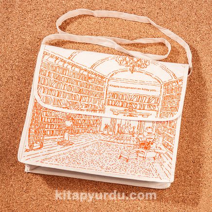 Kitapyurdu Postacı Bez Çanta (Kitap Okuma Odası Desenli)