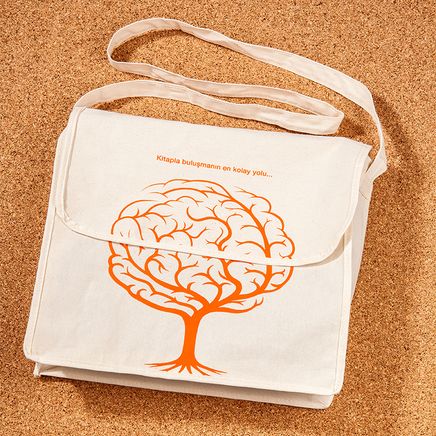 Kitapyurdu Postacı Bez Çanta (Beyin Ağaç Desenli)