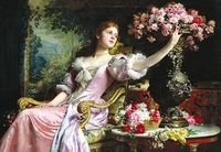 Çiçekli Kadın 2000 Parça Puzzle (66x98 Kod:3927)