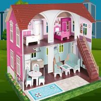 Maket Mobilyalı Oyun Evi Karton Maket 17 Parça 3 Boyutlu(15067)